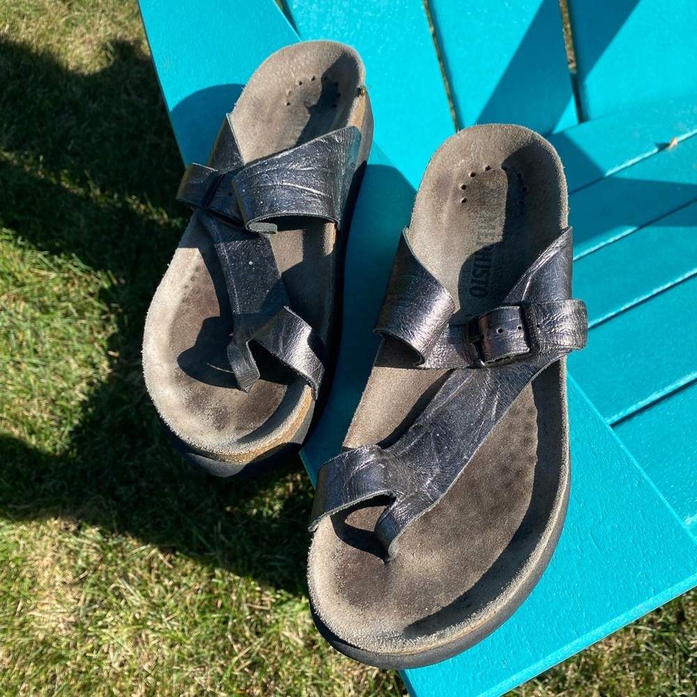 Mephisto sandals, metallic, size 38